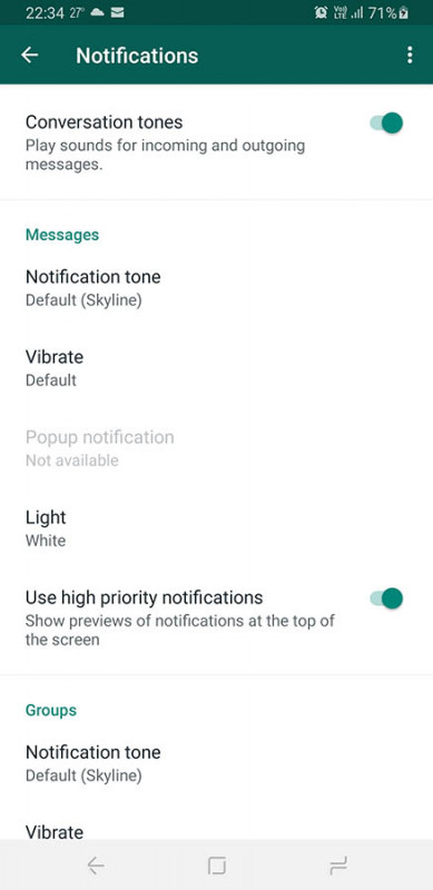 WatsApp on 10th Android