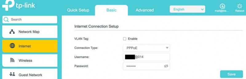 PPPoE screen of my TP-Link Archer VR600